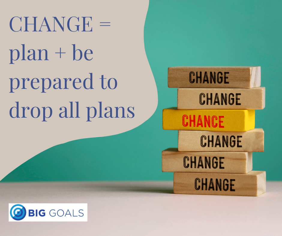 change = plan + be prepared to drop all plans